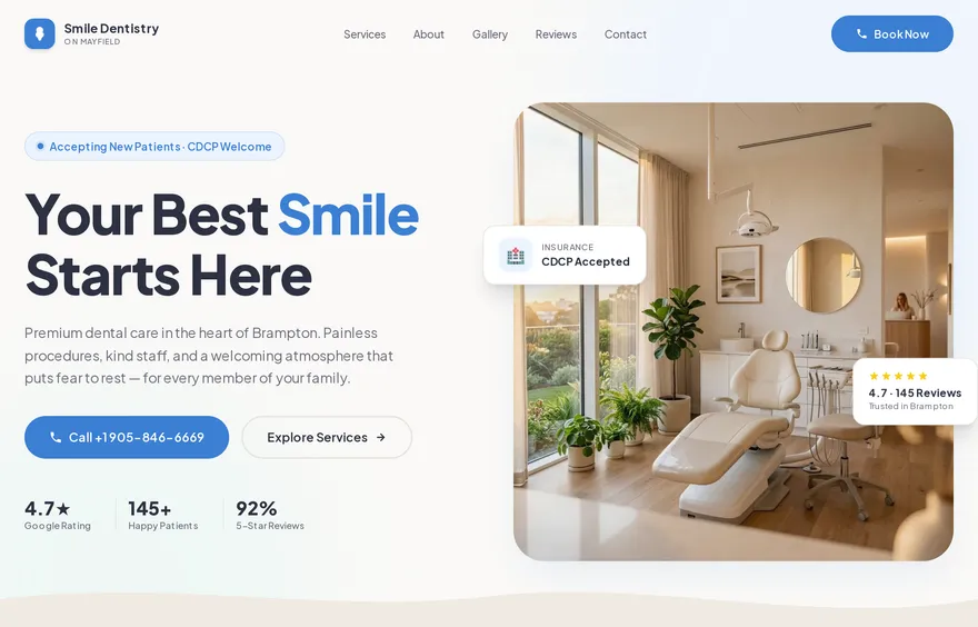 Smile Dentistry clinic website built by Webgrove — Dental clinic